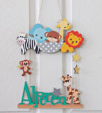 Meşgalem Hayvanat Bahçesi Temalı Kişiye Özel Kapı Süsü