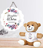 Kişiye Özel Bebek Kapı Süsü (Peluş Ayıcık Hediyeli) – Baby Shower / Hastane Odası