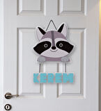 İsme Özel RakunTemalı Çocuk Odası Kapı Süsü