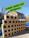 Dış Mekan Yağmura Ve Soğuğa Dayanıklı Osb Kedi Yuvası sokak hayvanları BARINAK 36X30X33 CM