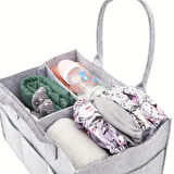 Gri Kalın Keçe Anne Bebek Bakım Çantası