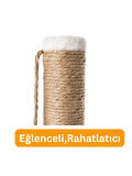 Beylini Çubuk Kedi Tırmalama Tahtası Peluş Kumaş Silinebilir Demonte 40 cm Beyaz Renk