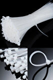 Moonshop Kablo Bağı- Plastik Kelepçe - 3.6 X 200 Mm - Cırt Kelepçe Beyaz 100 Adet Paket KLİPS1