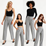 Kadın Keten Pileli Pantolon