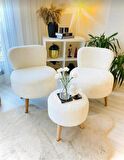 Çay Seti Ikili Koltuk Berjer Ve Puf Takımı (salon, Balkon, Ofis) 3 Lü Takım