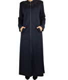 KADIN HAKİM YAKA İŞLEMELİ ÖNÜ FERMUARLI KOL AĞZI İŞLEMELİ MEVSİMLİK FERACE