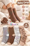 Kadın Peluş Kaydırmaz Tabanlı 4''Çift Çorap Seti (EXTRA SOFT)