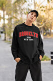 Brooklyn 1898 New York Yazılı Unisex Oversize Sweatshirt