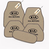 Bej Renk Kia Motors Logolu Oto Halı Paspas Seti 5 Parça – Aracınıza Uyumlu, Şık ve Dayanıklı Zemin Koruma