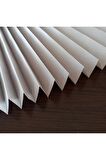 Beyaz Plise Katlanır Cam Balkon Perdesi - Ofis Perdesi - Ev Perdesi - Salon Perdesi - Plisel Perde