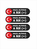5 Adet Kişiye Özel Kan Grubu Folyo Sticker Kask Motor Bisiklet Oto İsim Kan Grubu 10x3 cm