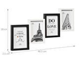 Çoklu Fotoğraf Çerçevesi MDF Ahşap Modern Kolaj Çerçeve Fotoğraf Tutucu 4 Fotoğraf 10x15cm siyah beyaz renk