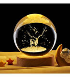 Geyik Temalı Işıklı Cam Küre 53