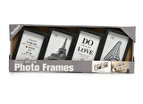 Çoklu Fotoğraf Çerçevesi MDF Ahşap Modern Kolaj Çerçeve Fotoğraf Tutucu 4 Fotoğraf 10x15cm