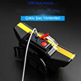 Şarjlı 12 LED Kamp Kafa Lambası Su Geçirmez Güçlü Aydınlatma USB Hızlı Şarj Uzun Pil Ömrü