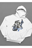 Muhaammed Alii Clay Baskılı Unisex Oversize Efsane Boksör Hoodie