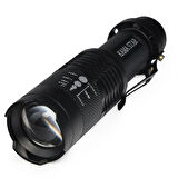 Km 87 Polis Tipi Zoomlu Şarjlı Metal Dağ Kamp Cep Feneri