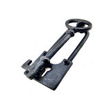 Antika Tarz Dekoratif Pirinç Anahtar Kapı Tokmağı, Taktak - 170X60Mm, Oksit