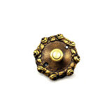 Antika Tarz Dekoratif Pirinç Güllü Kapı Zili - 75Mm, Antik