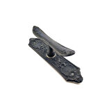 Antika Tarz Dekoratif Pirinç Çiçekli Pencere Kolu - 165X38 Mm, Oksit