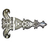 Dekoratif, Sac Tek Kuyruklu Menteşe - 69X102 Mm, Büyük, Nikel, 1 Adet