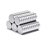 50 Adet 10X2Mm Yuvarlak Neodyum Mıknatıs Güçlü Magnet Nikel Kaplamalı