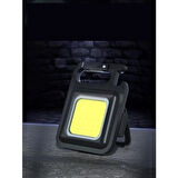 Mini 30 Ledli Mıknatıslı Anahtarlık Flash Kamp Lambası Askılı Kapak Açacaklı Şarjlı Fener