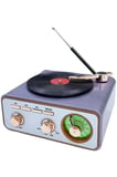 Metalik Nostaljik Tasarım Plak Çalar Görünümlü Radyolu Bluetooth Hoparlör Retro Müzik Plak