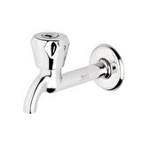 Klasik Musluk Uzun Başlık Kırmızı Sıcak Su Topbaş Topaç Koç Başlık Duvardan Tek Giriş