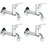 4Lü Aç Kapa Mix Lavabo Musluk Wc Lavabo Uzun Musluk Perlatörlü