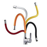 Esnek Kıvrılabilir Renkli Silikon Oynar Başlıklı Musluk Bataryası Başlığı Kubar