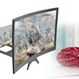 Curved Model Katlanabilir 3D Ekran Büyütücü Amplifikatör Projektör Standı Tüm Akıllı Telefon