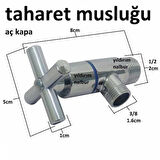 Artı Aç Kapa 4 Kollu Krom Çevirveli Taharet Musluğu