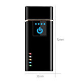 Elektronik Şarj Edilebilir Alevsiz Usb Dokunmatik Siyah Çakmak - Kutulu