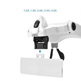 -5 Lens 1.0X-3.5X, 2Led Işıklı Ile Ayarlanabilir Gözlük Büyüteç9892B2