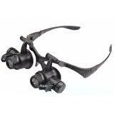 -Gözlük Modeli 10X 15X 20X 25X Lens,2Led Işıklı,Büyüteç