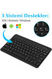  Kablosuz Bluetooth Klavye + Mouse Seti (iOS / Android / Windows Uyumlu) SİYAH