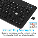  Kablosuz Bluetooth Klavye + Mouse Seti (iOS / Android / Windows Uyumlu) SİYAH