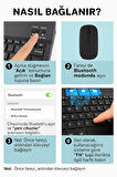  Kablosuz Bluetooth Klavye + Mouse Seti (iOS / Android / Windows Uyumlu) SİYAH