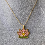 El Yapımı Miyuki  Zincirli Lotus Çiçek  Kadın Kolye(Sarı,Pembe,Mavi Renklerde)
