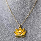El Yapımı Miyuki  Zincirli Lotus Çiçek  Kadın Kolye(Sarı,Pembe,Mavi Renklerde)