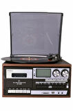 KN-110 Vintage Plak CD Kaset USB Bluetooth TF AUX Özelikli Pikap