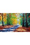 Yağlı Boya Görünümlü Sonbahar Kanvas Kanvas Canvas Tablo