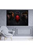 Modern Kör Sağır Dilsiz Maymunlar Kanvas Kanvas Canvas Tablo