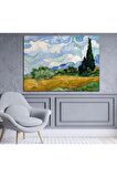 Van Gogh Selvi Ağaçlı Buğday Tarlası Kanvas Kanvas Canvas Tablo