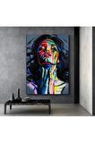 Renkli Dekoratif Kadın Kanvas Kanvas Canvas Tablo