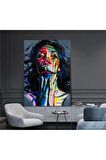 Renkli Dekoratif Kadın Kanvas Kanvas Canvas Tablo