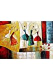 Yağlı Boya Görünümlü Ispanyol Dansı Kanvas Kanvas Canvas Tablo