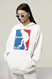 AC DC Rock Metal Tasarım Basketbol Logo Baskılı Unisex Oversize Hoodie