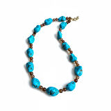 Doğal Turkuvaz Akış Kolye